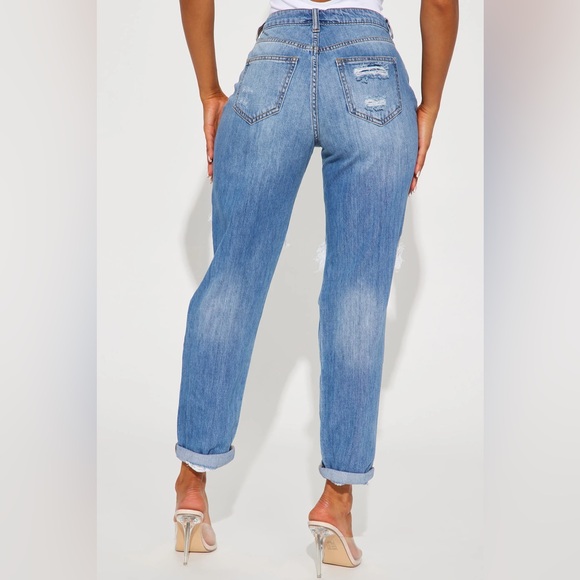 Fashion nova blue ripped jeans - size 3 - Picture 5 of 9
